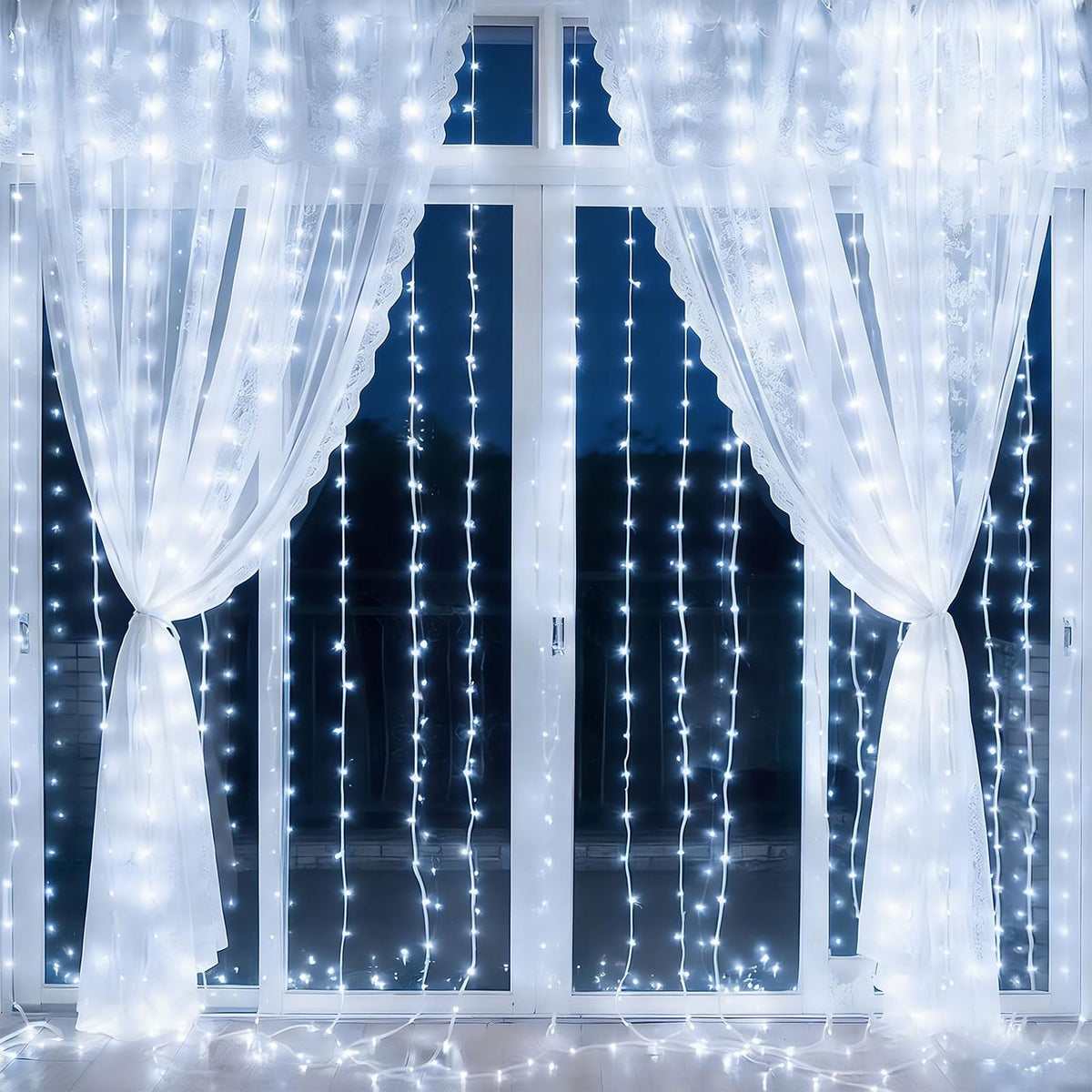 300LED Fairy Curtain Lights 9.8ft x 9.8ft LED Dimmable Twinkle Lights