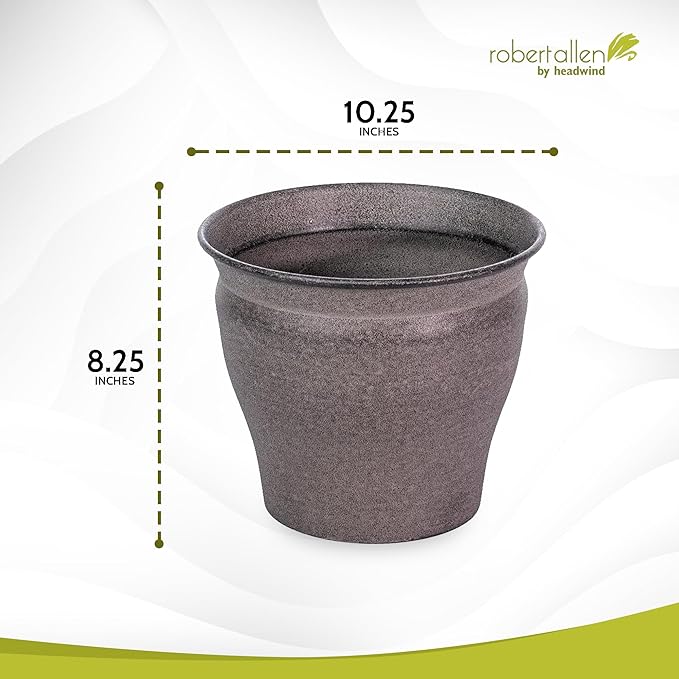 Headwind Natural Ironstone Timberline Collection - 10" Cappuccino Decorative Planter for Outdoor Pots for Plants – Modern Indoor Plant Pots, Large & Small Planters for Indoor Plants by Robert Allen