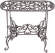 Sungmor Heavy Duty Cast Iron Potted Plant Stand Garden Table - 22.6IN. 1 Tier Metal Stands - Decorative & Vintage Style Indoor Outdoor Corner Shelf for Planters Vases Lanterns Ornaments Books and More