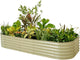Vego garden Raised Garden Bed Kit, 17" Tall 10 in 1 Modular Metal Planter Box for Vegetables, Flowers, Herbs, Pearl White