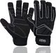 HANDLANDY Anti Vibration Gloves, SBR Padding, TPR Protector, Mechanic Work Gloves (Large, Black)