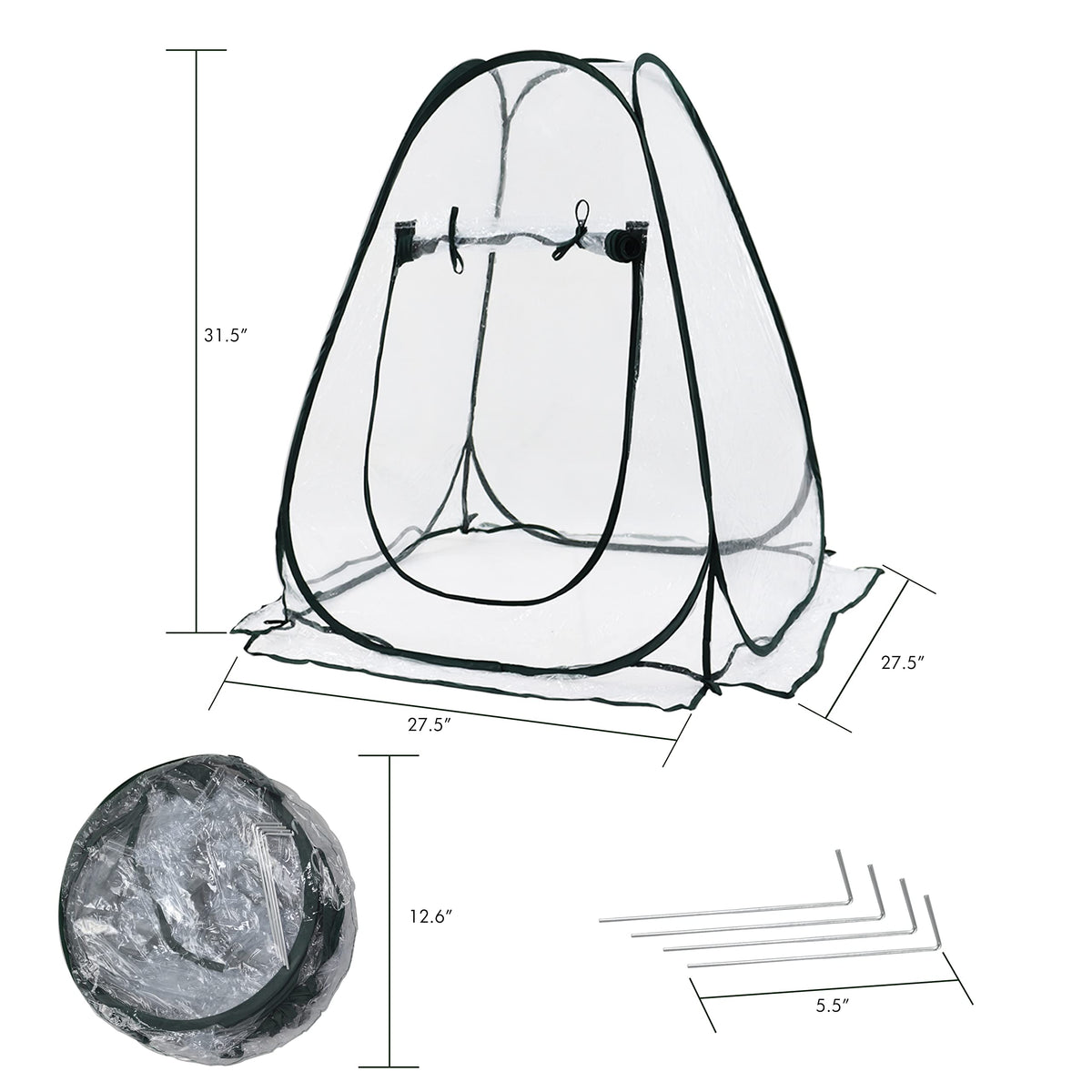 Gardzen 2 Pack 27"x27"x31" Pop Up Grow Tent