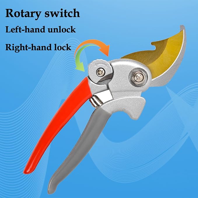 Ultra Sharp Germany Titanium Steel Pruning Shears - Cuts 3X Easier, Weak Hand Arthritis Snips, Rust-Resistant, Effortlessly 1-Inch Cut Capacity Garden Scissors, Ergonomic Handle (gt-04, 1)
