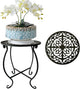 EKINIYAR Plant Stand Indoor Outdoor, 15" Tall Flower Pot Stand, Round Metal Corner Plant Stand for Flower Pot, Rustproof Flower Plant Rack Holder for Home, Garden, Patio, Plant Lovers 1 Count