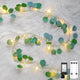 suddus Vines with Lights Plug in, 33ft 100 LED Eucalyptus Garland String Light Connectable with Remote, Leaf Lights for Bedroom, Room, Wall, Garden, Party, Wedding Dorm Decor (Warm White)