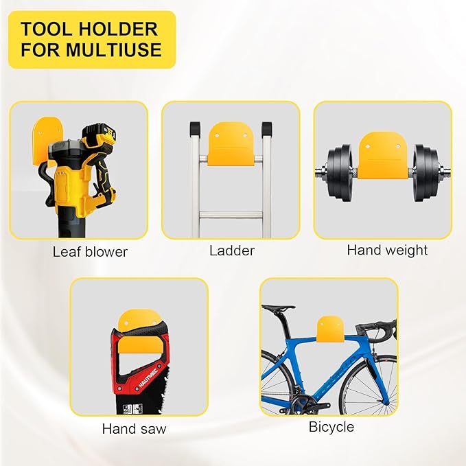 Leaf Blower Rack, Wall-Mounted Tool Hanger Compatible with DCBL722, Hedge Trimmers, Grass Trimmers, Garden Power Tools & Garage Organization, 2 Pack