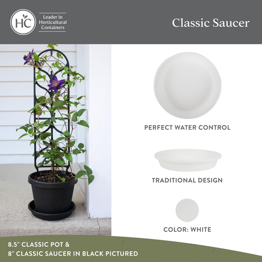 The HC Companies Classic Round Planter Pot, 16 Inch, White, 2-Pack