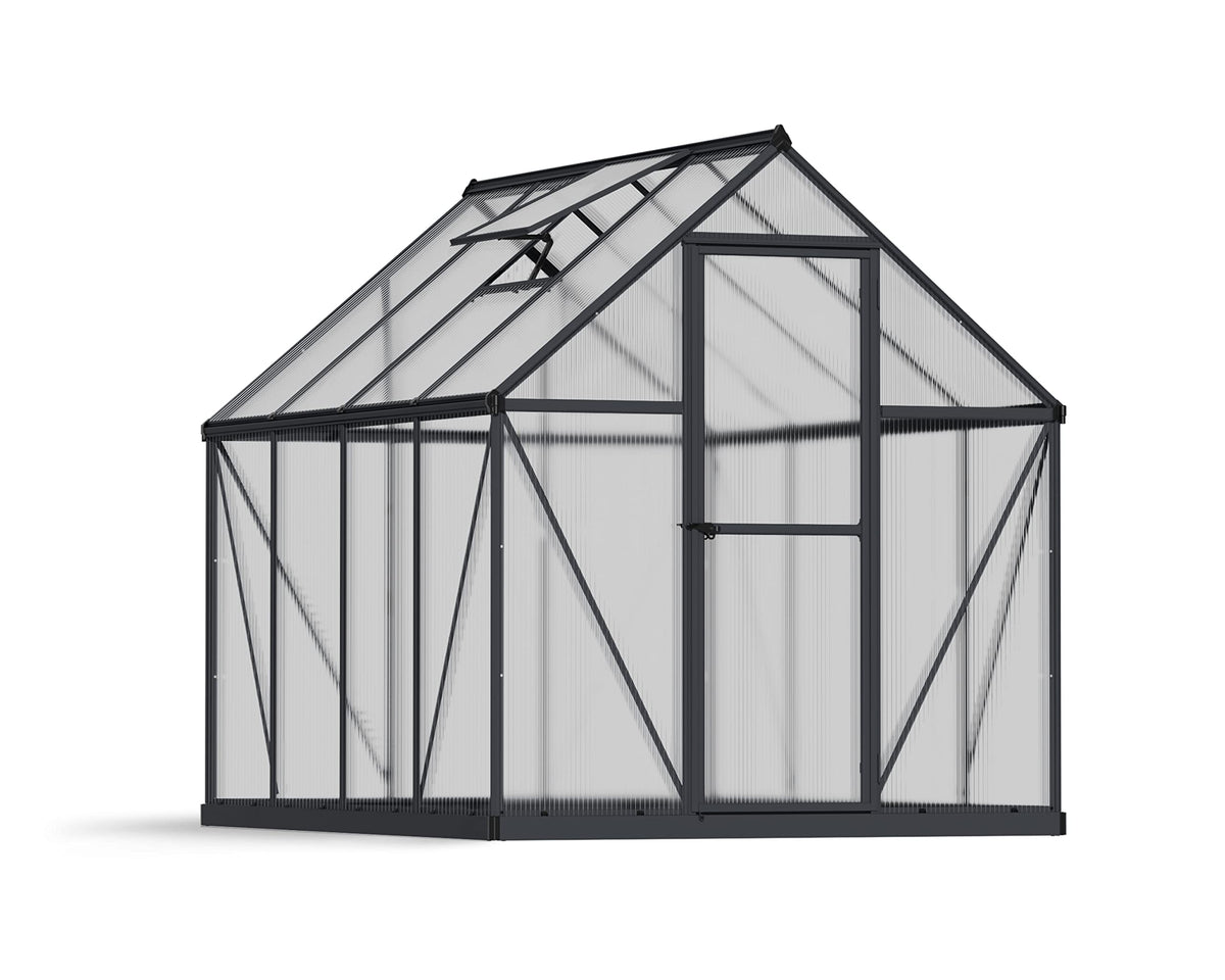 Palram - Canopia Mythos 6' x 8' Polycarbonate Aluminum Greenhouse, Gray