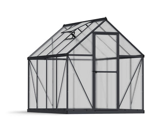 Palram - Canopia Mythos 6' x 8' Polycarbonate Aluminum Greenhouse, Gray