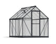 Palram - Canopia Mythos 6' x 8' Polycarbonate Aluminum Greenhouse, Gray