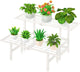 jsyonii 2 Tier Metal Plant Stand Outdoor Indoor Waterproof, Heavy Duty Outdoor Plant Shelf, Foldable Ladder Plant Stands Display Rack for Garden Window, 8.3/15.4'' Tall (White)