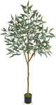 Briful 6ft Artificial Eucalyptus Tree in Black Pot, Realistic Silk Potted Floor Plant Eucalyptus Plant for Home Decor Indoor Outdoor Patio Office, Green Leaf