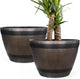 GameXcel Large Whiskey Barrel Planter for Outdoor Plants - Flower Pots Garden Wine Barrel Planter Outdoor - 21" D x 15" H