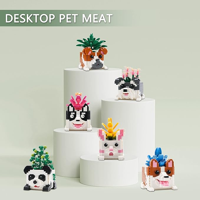 Succulent Flowers Micro Building Blocks Set for Adults Bouquet Botanical Collection of Animal Bonsai Kits, DIY Home Office Ornament Decorations Artificial Succulent Plants, (2765PCS)