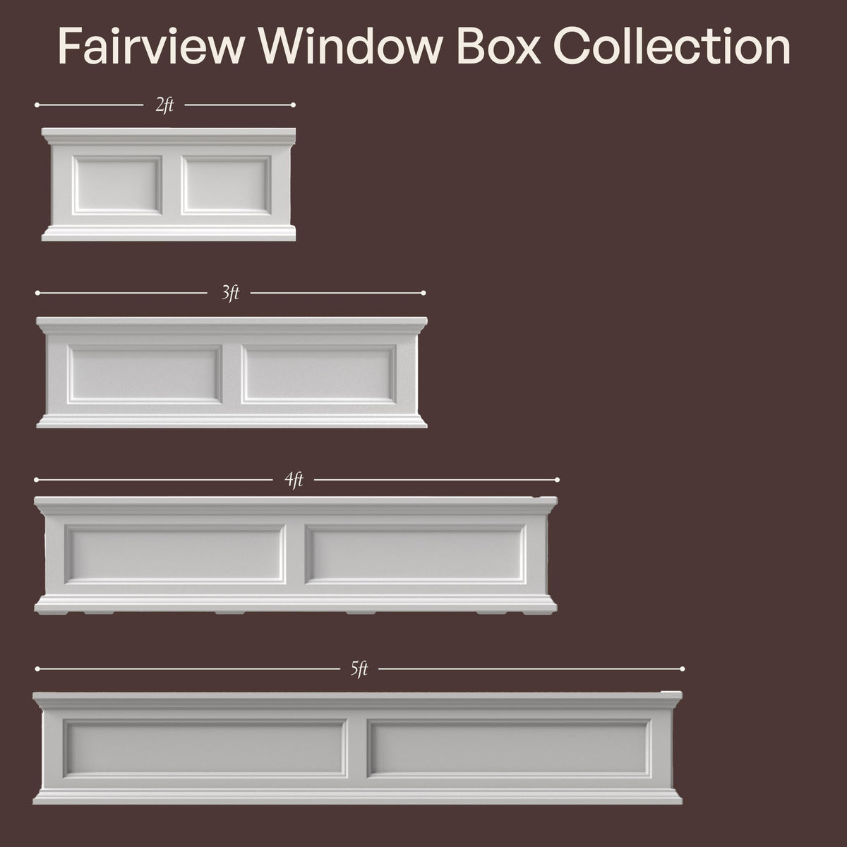 Mayne Fairview 60in Self-Watering Rectangular Window Box Planter, Black