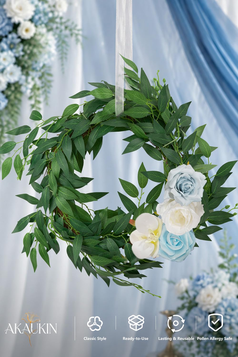 20 Pcs Artificial Italian Ruscus Silk Greenery Stems, Green Faux Leaves