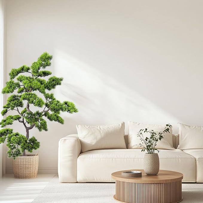 Alonfale 5ft Artificial Bonsai Tree - Large Faux Plants Indoor with Ceramic Pot, Realistic Fake Plants Decor for Home Office, Living Room, Farmhouse Zen Decor