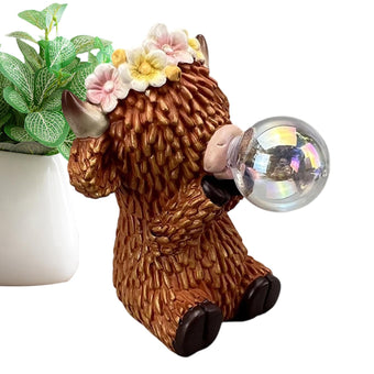 Cow Garden Decor Solar Light Up Funny Resin Figurines