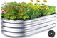Raised Garden Bed Kit, 4x2x1 ft Galvanized Planter Box Outdoor with Safety Edging, Large Metal Raised Beds for Gardening Vegetables Flower Herb (Silver)
