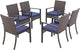 Sophia & William Patio Chairs Set of 6, 6 Pcs Lightweight Rattan Outdoor Dining Chairs, All-Weather Wicker Dining Chairs with Comfortable Seating