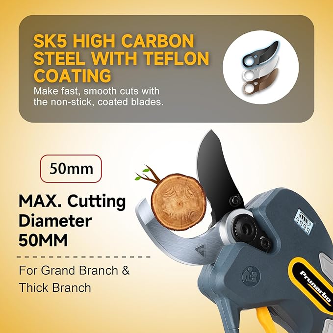 Electric Pruning Shears Cordless for Makita 18V Battery, Professional Electric Tree Pruner Cutter Battery Secateurs 50mm (2inch) SK5 Teflon Blade Gardening Heavy Duty (Only Body No Batteries)