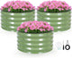 INNO STAG 3 Pcs Round Galvanized Raised Garden Bed — 2×2×1ft Planter Box Outdoor Raised Beds Kit for Gardening Vegetables, Fruits, Herbs, and Flowers, Olive Green