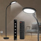 Sozapooty Light Therapy Lamp 10000 Lux UV-Free Sun Floor Lamp, 360° Gooseneck Happy Lamp with 5 Colors & 5 Brightness Levels & Remote Control + Touch Dual Control (Black)