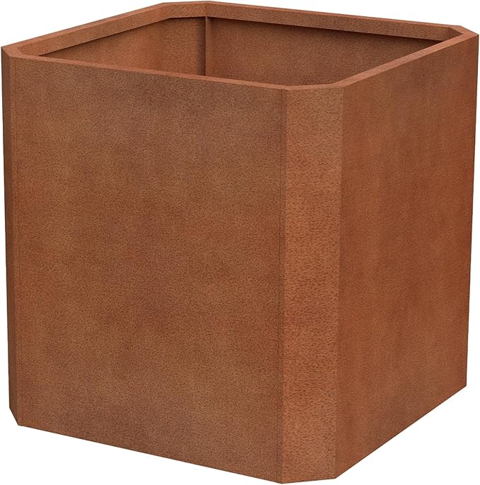 GJWCVL Corten Steel Planter Box-20"x20"x20"-Large Square Planter Matel -Outdoor Indoor- Heavy Duty Rustic Tall Planter Flower Pot Commercial Residential for Patio Porch Deck Home Backyard