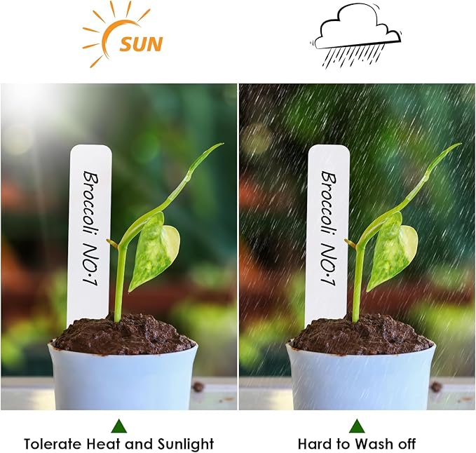 Plant Labels 300pcs 4 Inch with Garden Plant Markers Pen of Outdoor Waterproof,Plant Tags and Permanent Marking Pen, Garden Labels Gardening Gifts for Women Men