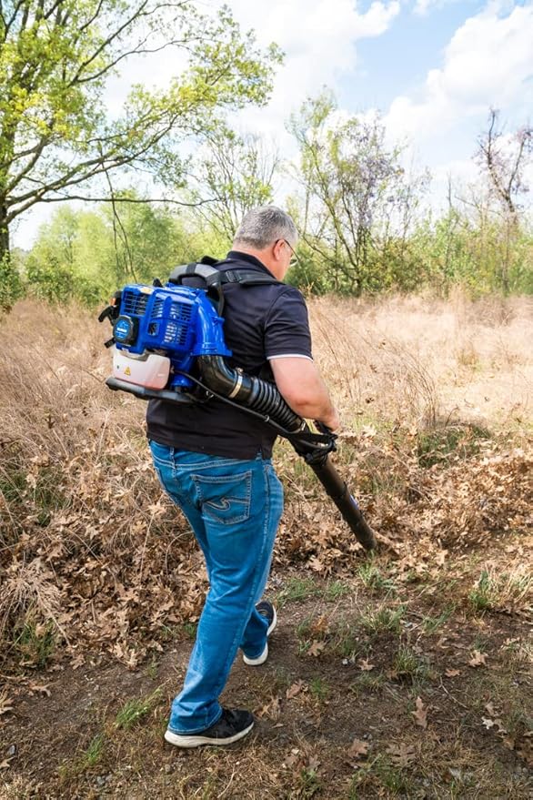 WILD BADGER POWER Leaf Blower Backpack, 43cc Gas Powered Strong Air Flow , Light Weight 17.4 lbs, Ideal for Leaf, Sand, Gravel, Snow, Yard and Driveway