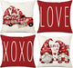 NIGHTWISH Valentine's Day Pillow Covers 20x20 Set of 4 Love Heart Truck Gnomes Valentines Day Decorations XOXO Wedding Throw Cushion Case for Sofa Couch