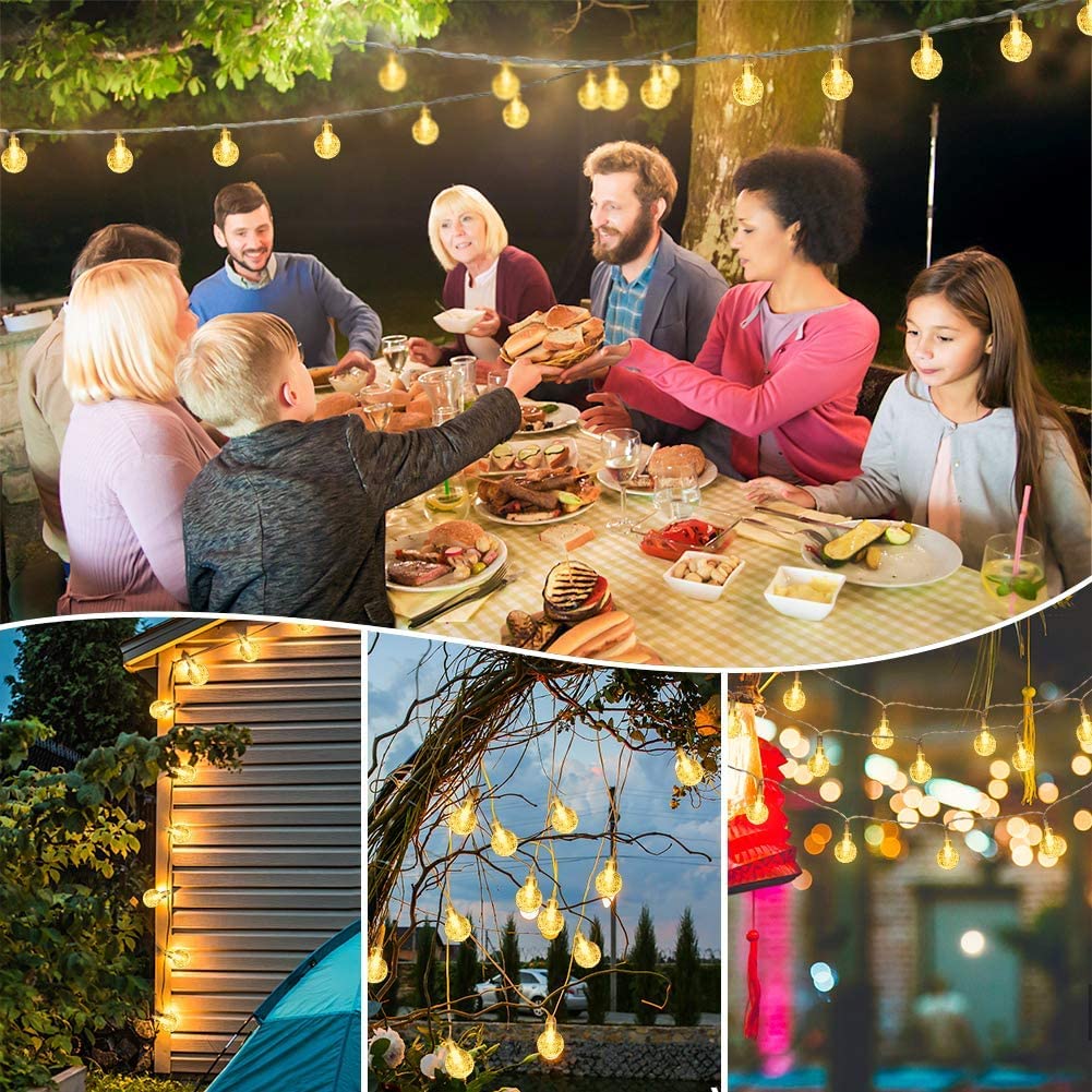 65.6ft Plug in Globe String Lights with Remote for Indoor Warm White