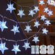 Brightown Star String Lights Battery Operated - 2 Pack 17 ft 50 LED Star Fairy String Lights with Remote and Timer, 8 Modes Waterproof for Bedroom Tent Loft Bed Patio Party Wedding Decor, White