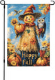 Happy Fall Garden Flag 12x18 Inch Double Sided All-Weather Polyester Outdoor Flag For Patio Lawn Yard And Garden Welcome Decor