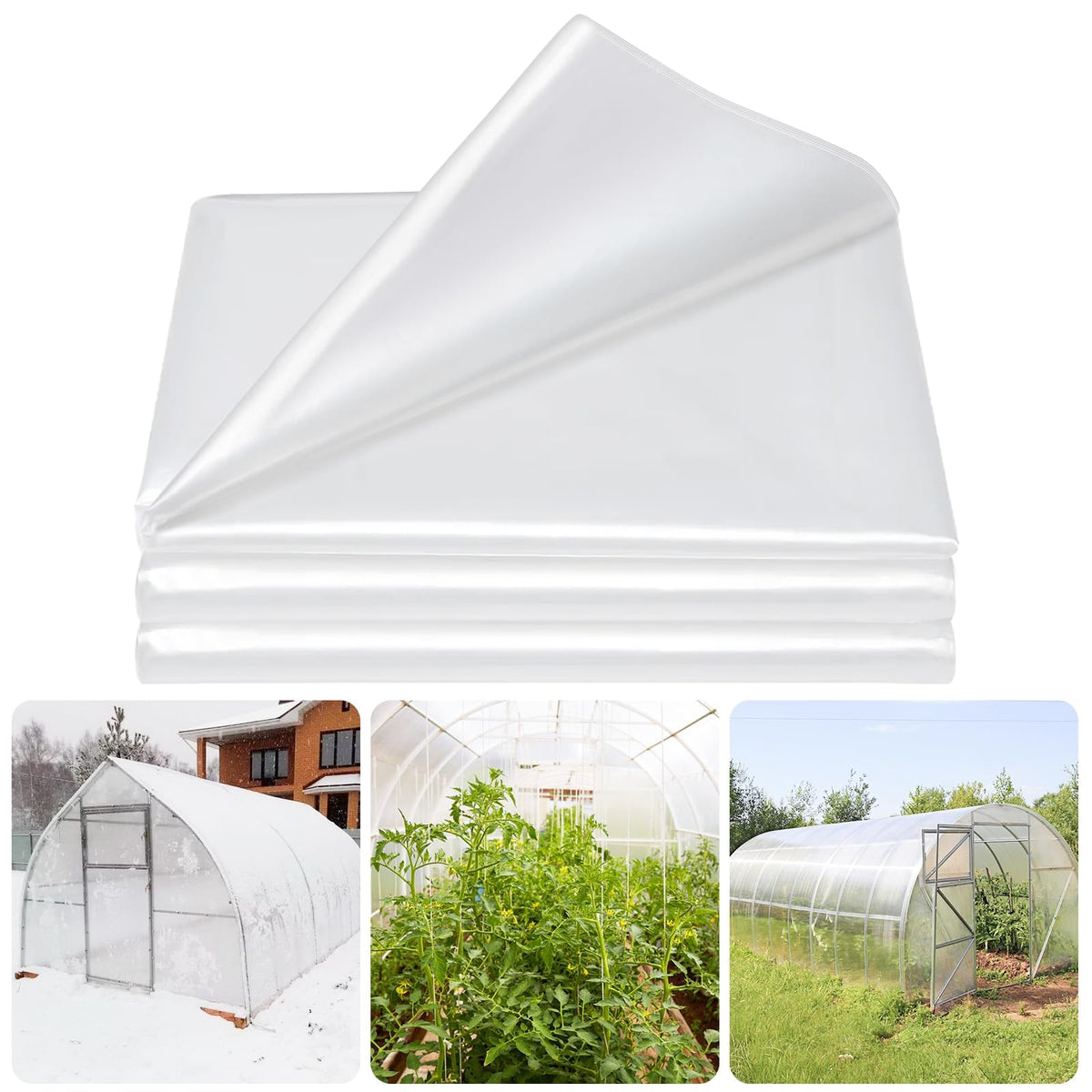 Legigo 10 X 50 Ft Clear Greenhouse Plastic, Plant Covers Freeze Protection