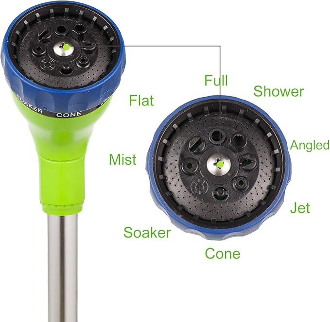 GREEN MOUNT Watering Wand, 16 Inches Sprayer Wand with 8 Watering Patterns for Lawn and Garden Use
