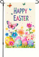 Happy Easter Garden Flags Easter Egg Butterfly Yard Flag 12x18 Inch Double Sided Outside Flowers Easter Eggs Yard Outdoor Decoration Seasonal Spring Decor Farmhouse Holiday