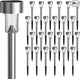 GIGALUMI 24 Pack Solar Path Lights Outdoor,Solar Lights Outdoor Waterproof,Stainless Steel LED Landscape Lighting,Solar Garden Lights for Driveway,Pathway,Patio,Yard