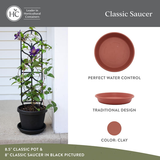 The HC Companies Classic Round Planter Pot, 6 Inch, Clay, 4-Pack