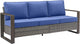 Rilyson Outdoor Couch Wicker Patio Sofa, Rattan Patio Furniture Sofa with Sturdy Frame,All-Weather PE Wicker,Wide Armrest,Deep Seating and Thick Cushions for Deck Porch Garden(Mixed Grey/Blue)