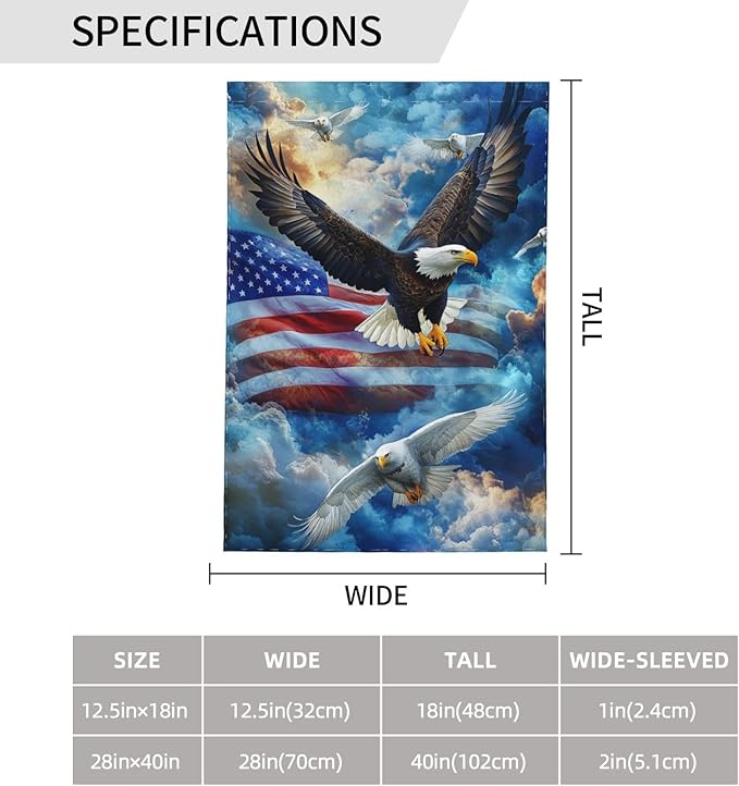Flying Garden Flag 12x18 Inch Double Sided All-Weather Polyester Outdoor Flag For Patio Lawn Yard And Garden Welcome Decor