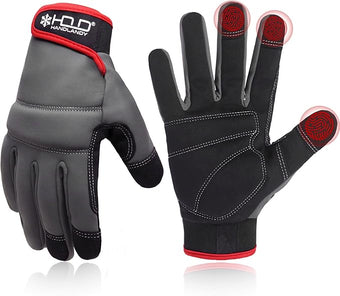 HANDLANDY Work Gloves for Men & Women, Utility Mechanic Working Gloves Touch Screen, Flexible Yard Work Gloves