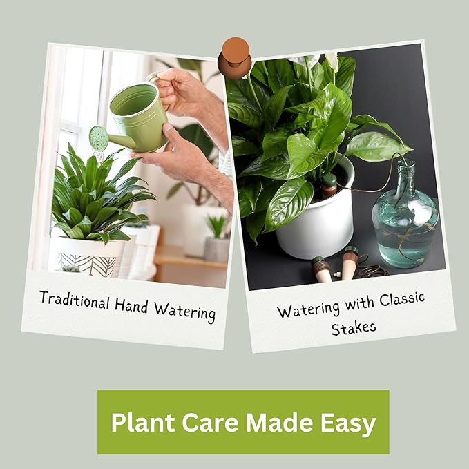 Blumat Classic Self-Watering Stakes - Automatic Drip Irrigation System for Indoor Plant Watering & Outdoor - Water Drip Solution for Potted Plants - Slow Release Stakes, 25 Pack, wo Adapter