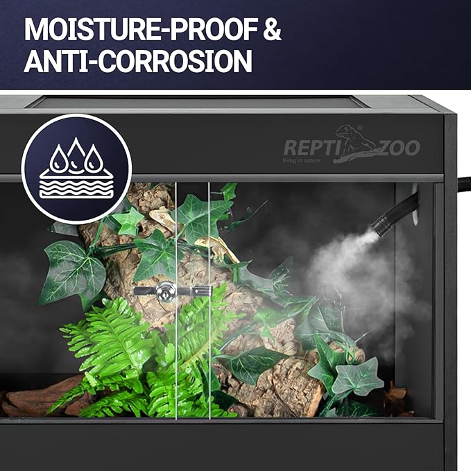 REPTI ZOO 34 Gallon PVC Reptile Terrarium, 24x18x18” Leopard Gecko Tanks with Glass Sliding Door & Top Screen Ventilation, Reptile Enclosure for Bearded Dragon Hermit Crab