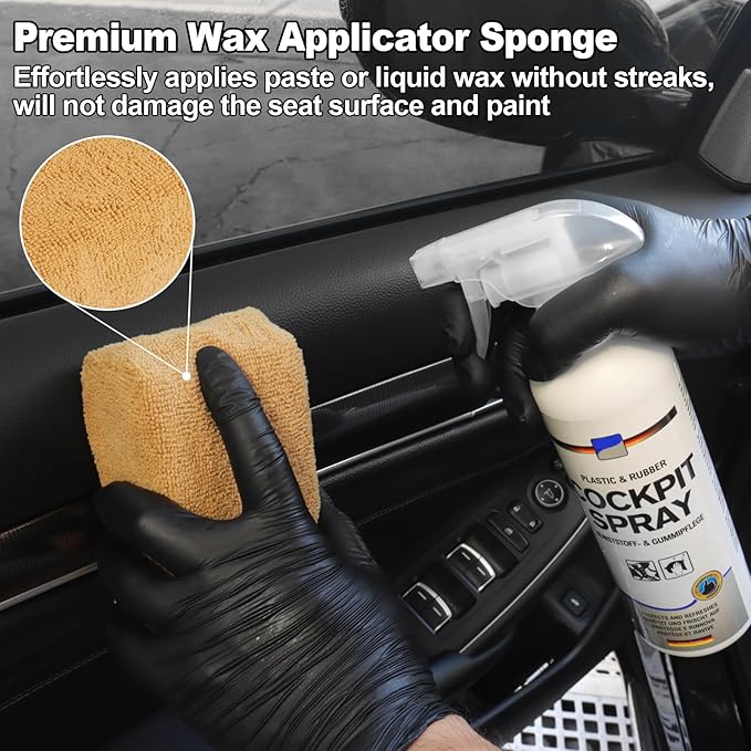 10PCS Car Cleaning Kit, Car Detailing Kit Interior Cleaner, Long Bristle Horse Hair Leather Cleaning Brush, Car Detailing Brushes, Microfiber Cloth & Applicator, Car Cleaning Supplies for Interior