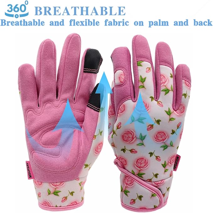 Thorn Proof&Puncture Resistant Gardening Gloves with Grip,Garden Glove for Women, Leather Yard Work Gifts