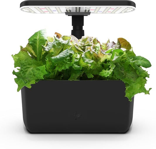 AeroGarden Harvest Lite in Black, Soil-Free Indoor Hydroponic Garden with LED Grow Light for Year-Round Gardening of up to 6 Herbs and Vegetables