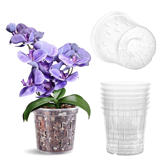 TRUEDAYS Orchid Pot, 6 Pack 5 Inch Plant Pot with Drainage