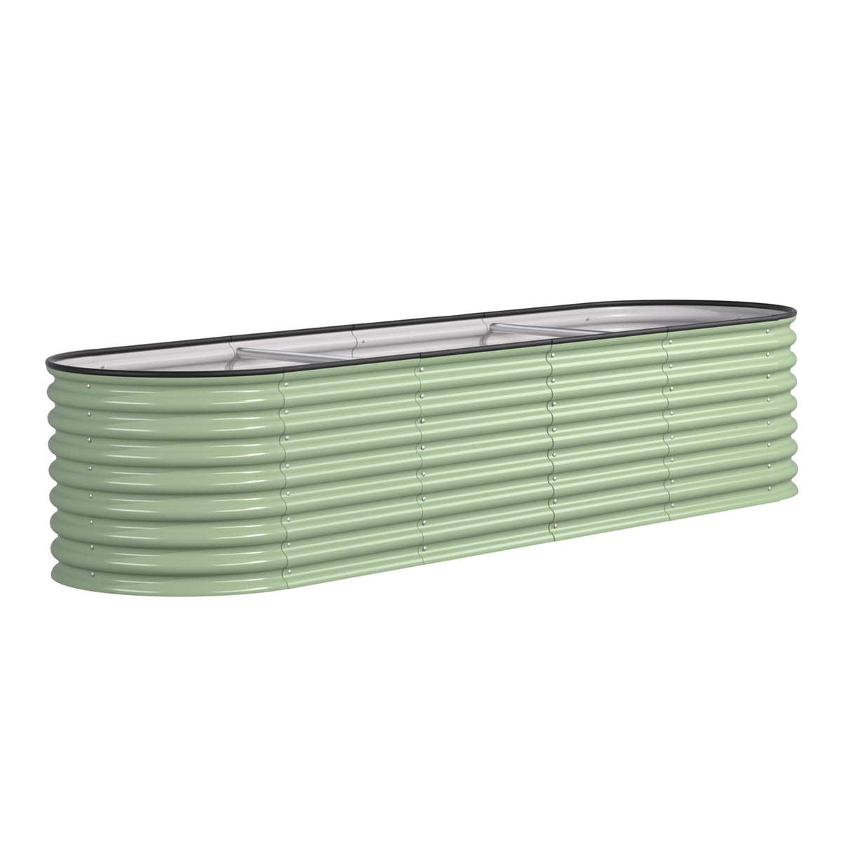 MUPATER 8x2x2ft Galvanized Raised Garden Bed, 9-in-1 Metal Planter Box