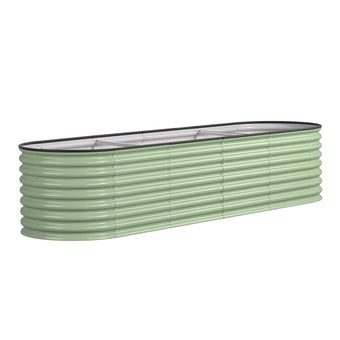 MUPATER 8x2x2ft Galvanized Raised Garden Bed, 9-in-1 Metal Planter Box